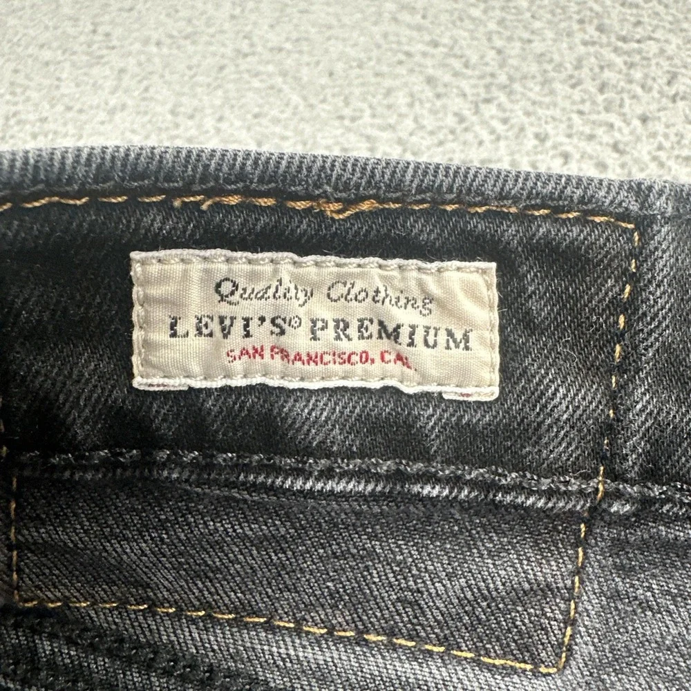 Levi's 511 Premium Big E Jeans Men 34x36 Black Dark Wash Slim Fit Taper Stretch